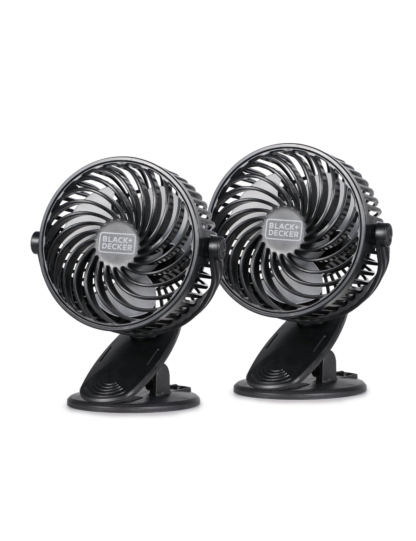 Small Clip-On Desk Fan 2-Pack – Portable 3-Speed Table Fan for Home & Office