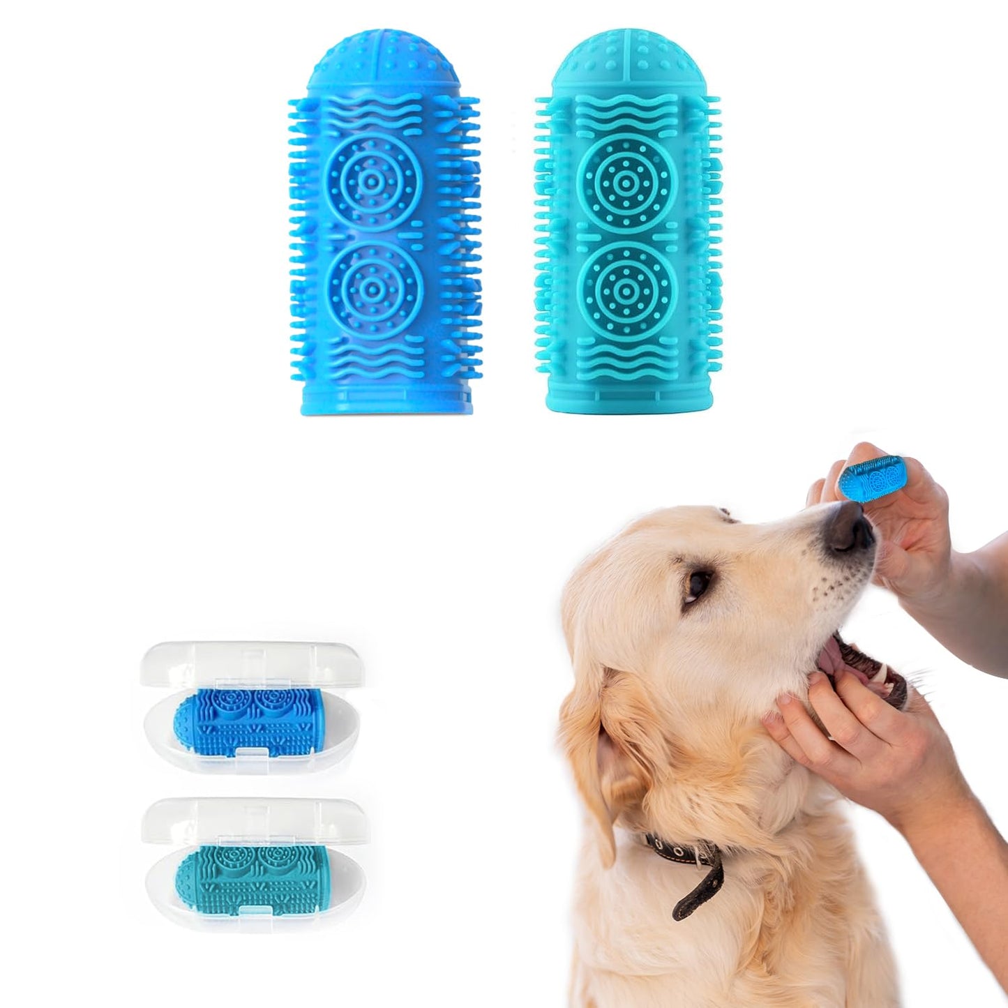Silicone Finger Toothbrush for Dogs – Dog Teeth Cleaning Kit (2-Pack)
