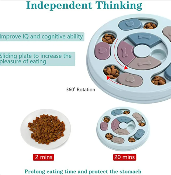 Dog Slow Feeder Puzzle Bowl – Interactive Anti-Bloat Dog Food Bowl