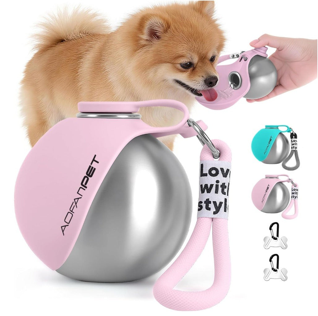 Portable Dog Water Bottle with Bowl & Waste Bag Dispenser
