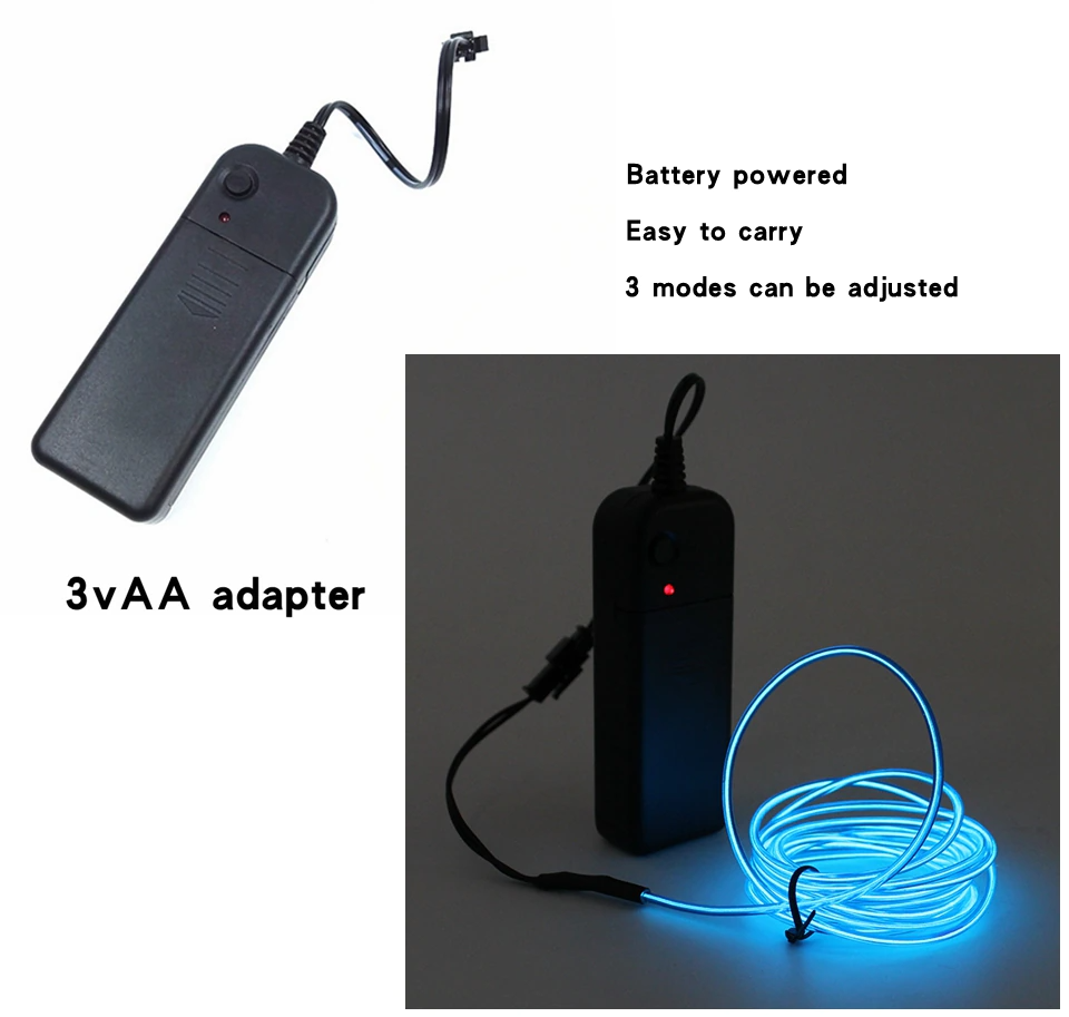 EL Wire Neon Glow Light – Flexible LED String Rope for Car, Party & DIY Decor