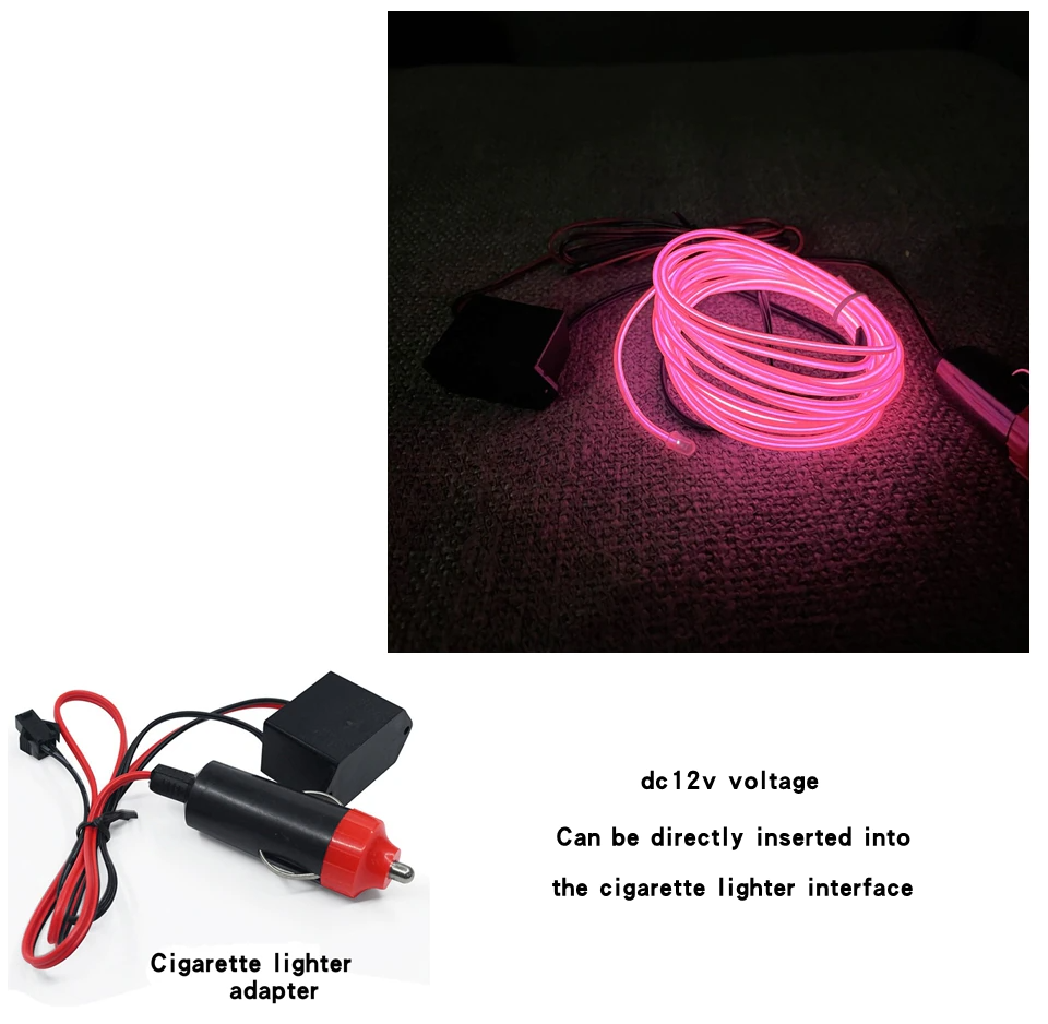 EL Wire Neon Glow Light – Flexible LED String Rope for Car, Party & DIY Decor