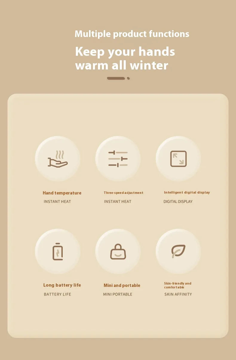 Rechargeable Hand Warmer – Pocket Size Electric Hand Warmer for Outdoors