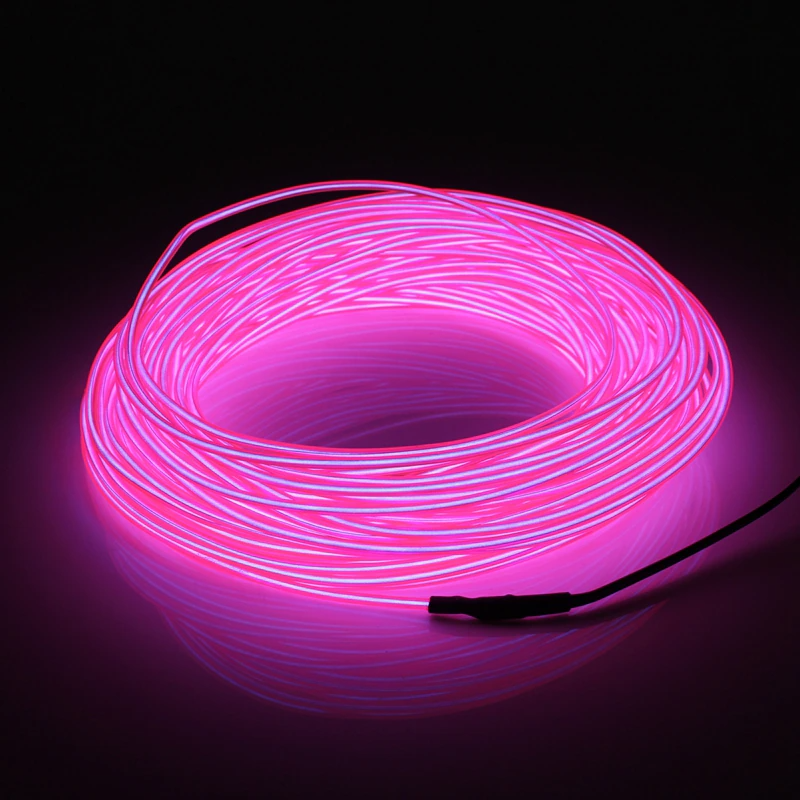 EL Wire Neon Glow Light – Flexible LED String Rope for Car, Party & DIY Decor