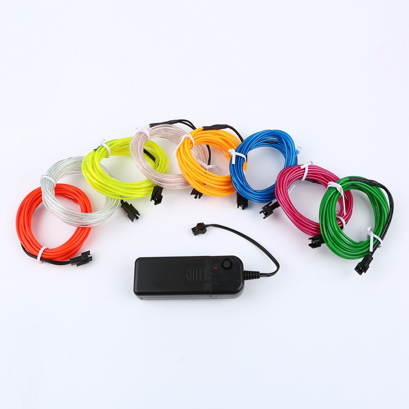 EL Wire Neon Glow Light – Flexible LED String Rope for Car, Party & DIY Decor