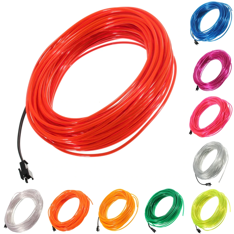 EL Wire Neon Glow Light – Flexible LED String Rope for Car, Party & DIY Decor