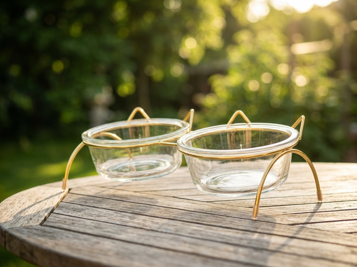Double pet feeder bowl set — Lifestyle - Outdoor | Generated by Modelize