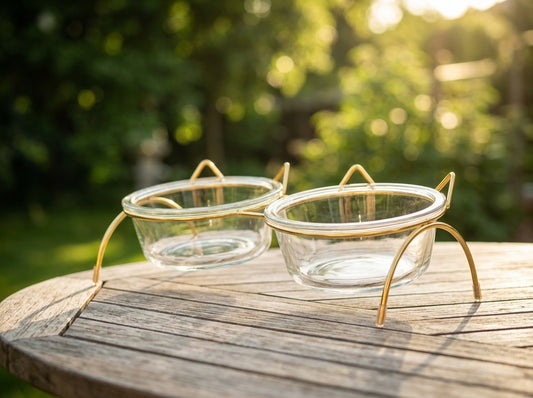 Double pet feeder bowl set — Lifestyle - Outdoor | Generated by Modelize