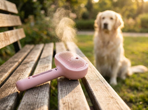 Pet grooming spray brush — Lifestyle - Outdoor | Generated by Modelize